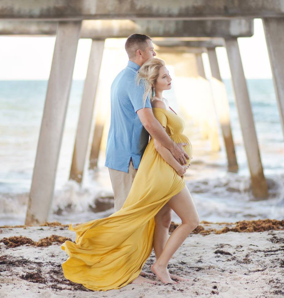 beach maternity shoot dress