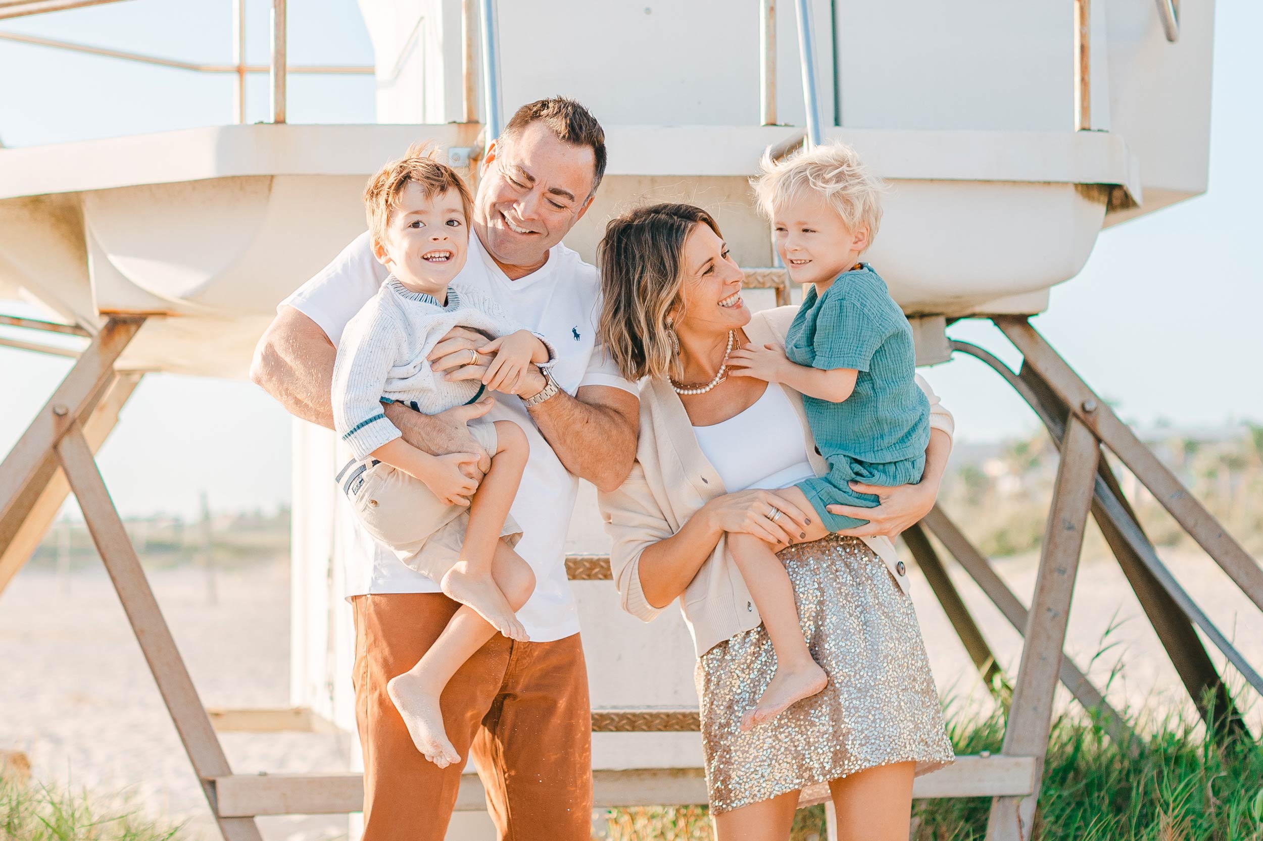 Lifeguard Tower Beach Family Photos